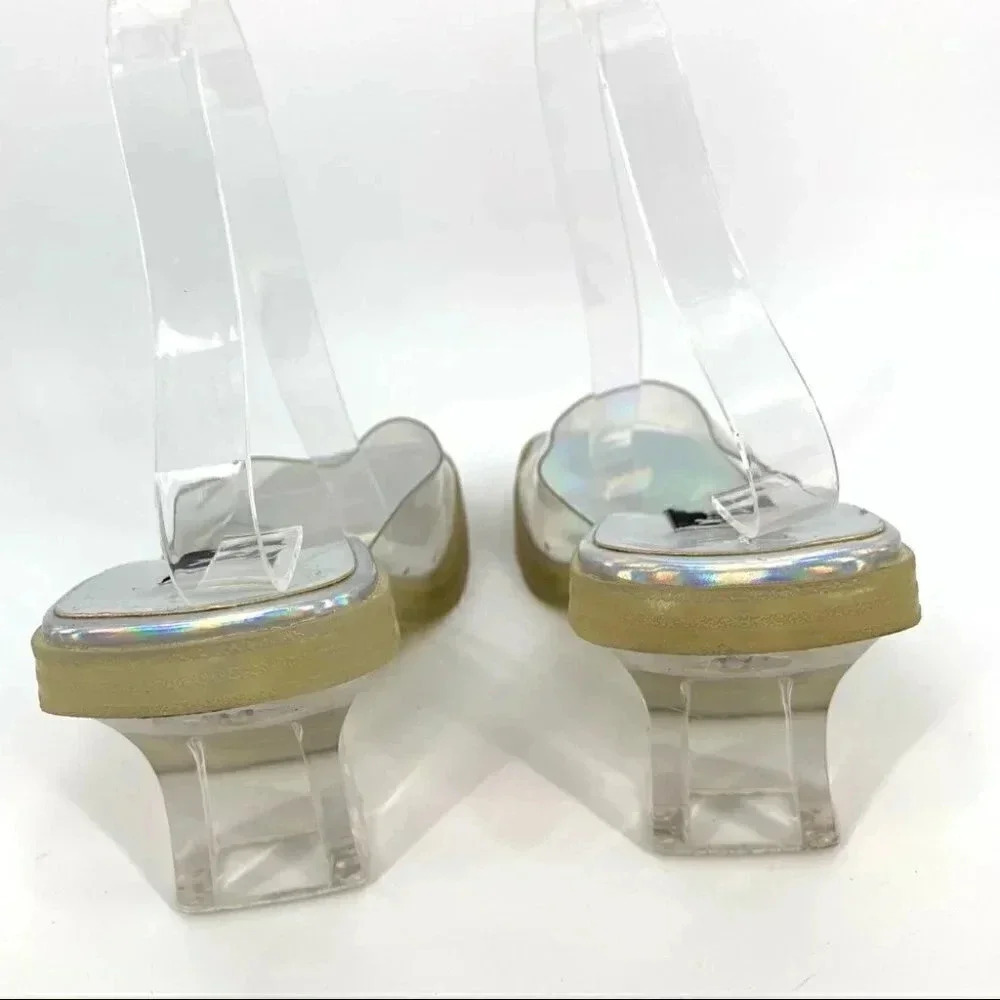Mudd Mambo heels 9.5 iridescent chunky square toe vintage y2k party cosplay - Picture 4 of 15